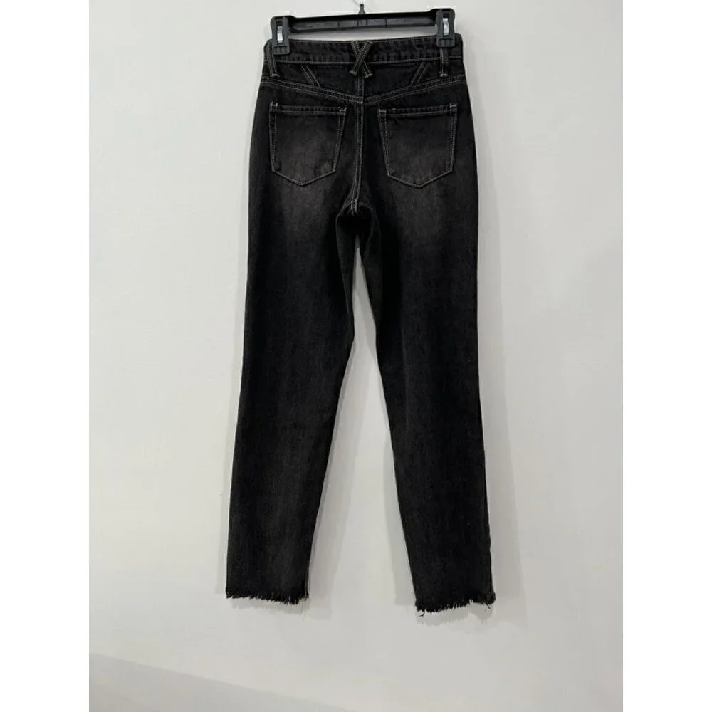 NWT BP. Women's Size 24 Ripped High Waist Ankle Mom Jeans In Vintage Black